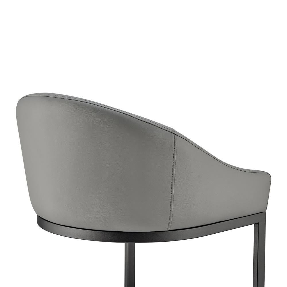 Armen Living - Atherik Bar Stool in Black Metal with Gray Faux Leather - 840254335820 veiw 5