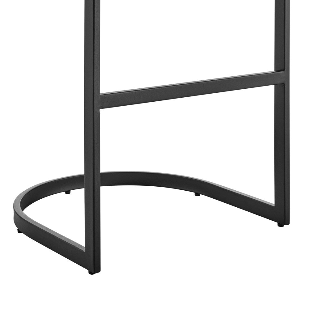 Armen Living - Atherik Bar Stool in Black Metal with Gray Faux Leather - 840254335820 veiw 6