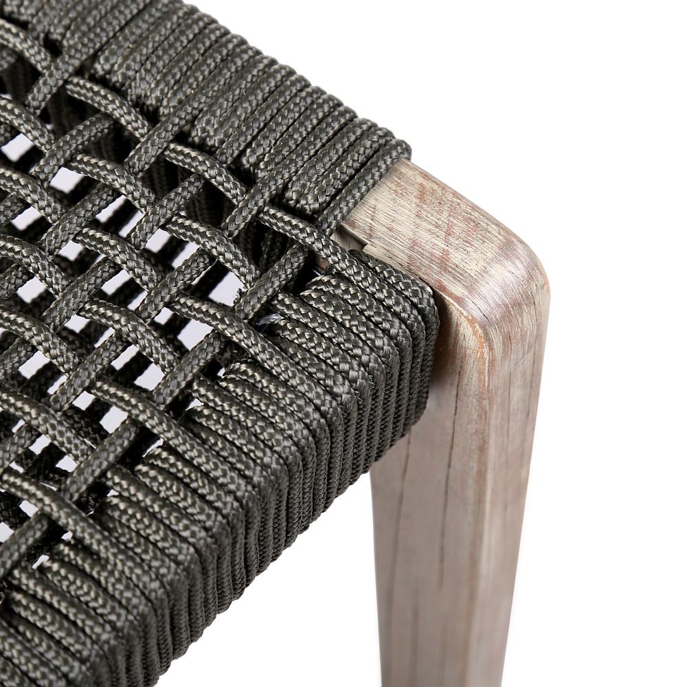 Armen Living - Brielle Outdoor Light Eucalyptus Wood and Charcoal Rope Dining Chairs - (Set of 2) - LCBLSICH veiw 5