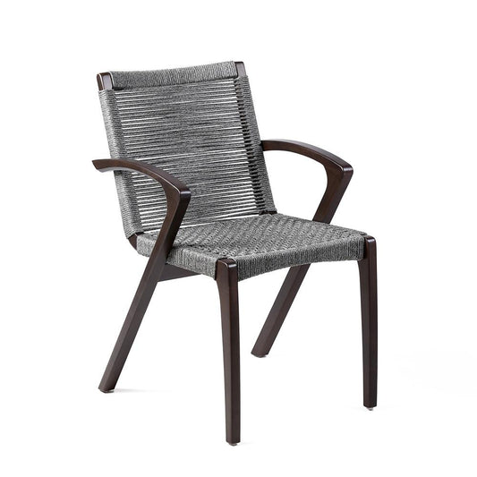 Armen Living - Brielle Outdoor Dark Eucalyptus Wood and Gray Rope Dining Chairs - (Set of 2) - LCBLSIGR veiw 2