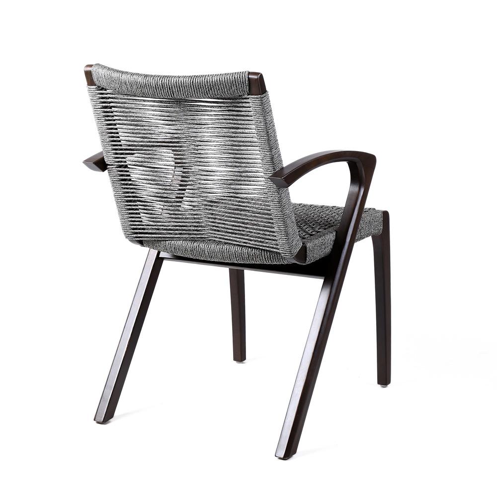 Armen Living - Brielle Outdoor Dark Eucalyptus Wood and Gray Rope Dining Chairs - (Set of 2) - LCBLSIGR veiw 4