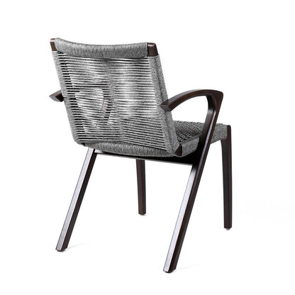 Armen Living - Brielle Outdoor Dark Eucalyptus Wood and Gray Rope Dining Chairs - (Set of 2) - LCBLSIGR veiw 4