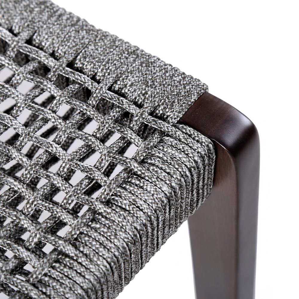 Armen Living - Brielle Outdoor Dark Eucalyptus Wood and Gray Rope Dining Chairs - (Set of 2) - LCBLSIGR veiw 6