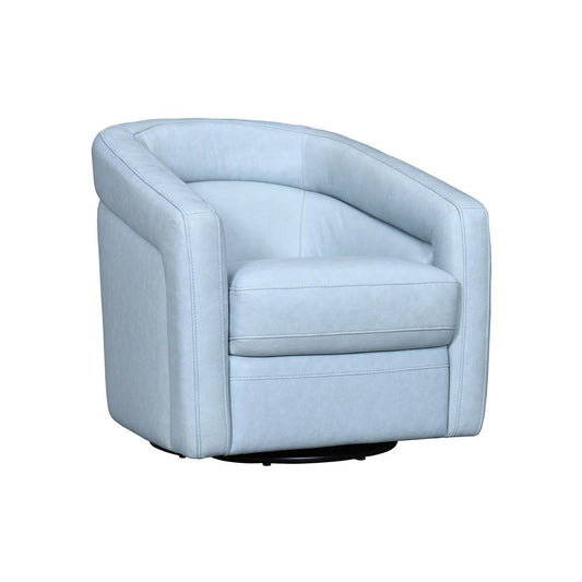 Armen Living - Desi Sky Blue Leather Swivel Accent Chair - LCDS1BLU veiw 1