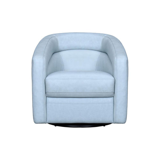 Armen Living - Desi Sky Blue Leather Swivel Accent Chair - LCDS1BLU veiw 2