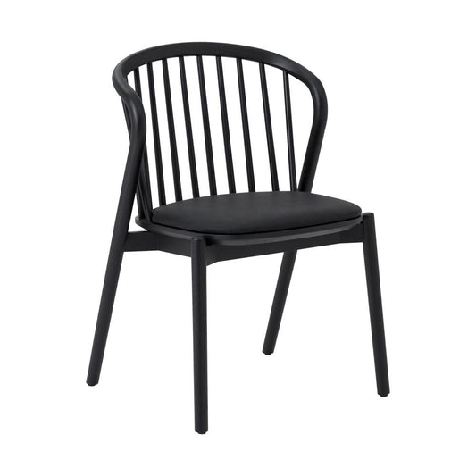 Armen Living - Echo Black Oak Wood and Faux Leather Dining Chairs - (Set of 2) - LCECSIBLK veiw 2