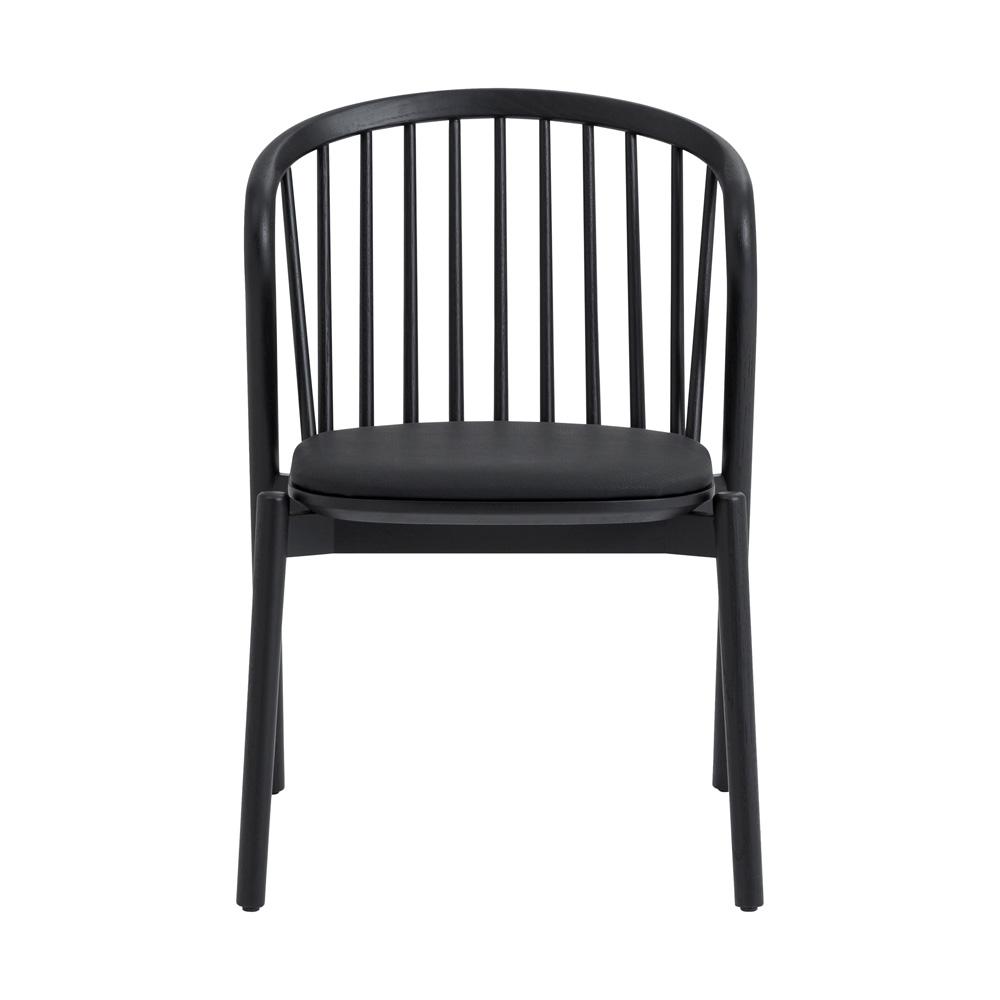 Armen Living - Echo Black Oak Wood and Faux Leather Dining Chairs - (Set of 2) - LCECSIBLK veiw 3