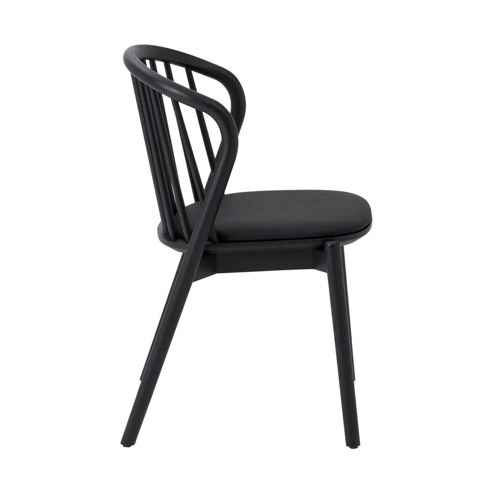 Armen Living - Echo Walnut Wood and Black Faux Leather Dining Chairs - (Set of 2) - LCECSIWABLK veiw 4