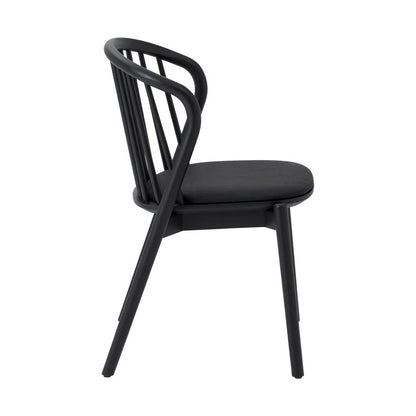 Armen Living - Echo Walnut Wood and Black Faux Leather Dining Chairs - (Set of 2) - LCECSIWABLK veiw 4