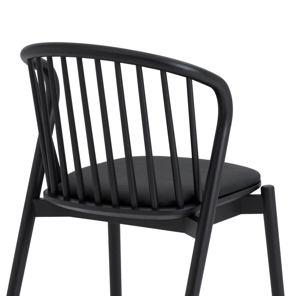 Armen Living - Echo Walnut Wood and Black Faux Leather Dining Chairs - (Set of 2) - LCECSIWABLK veiw 5