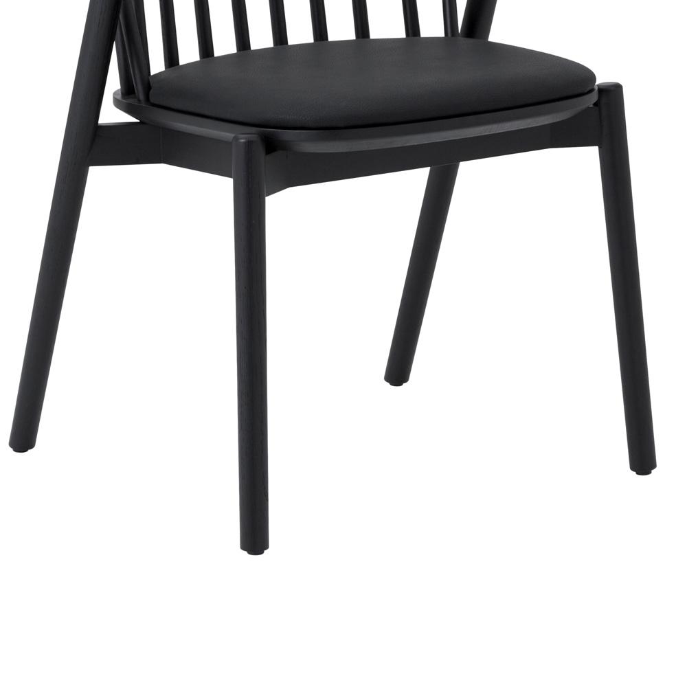 Armen Living - Echo Walnut Wood and Black Faux Leather Dining Chairs - (Set of 2) - LCECSIWABLK veiw 6
