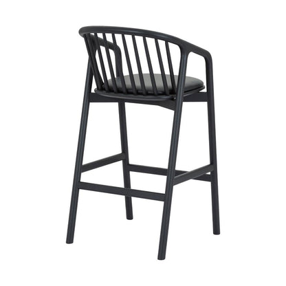 Armen Living - Echo Black Oak Wood and Faux Leather Bar Stool - LCECBABLK30 veiw 4