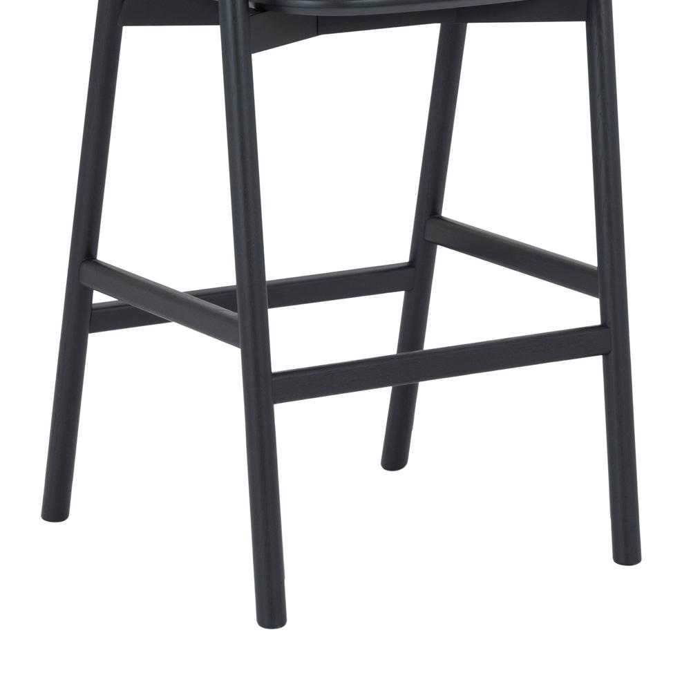 Armen Living - Echo Black Oak Wood and Faux Leather Bar Stool - LCECBABLK30 veiw 5