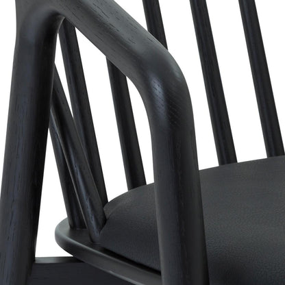 Armen Living - Echo Black Oak Wood and Faux Leather Bar Stool - LCECBABLK30 veiw 6