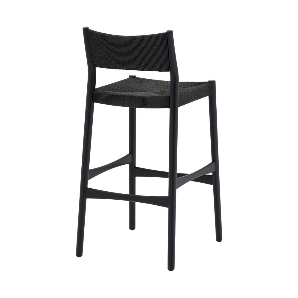 Armen Living - Erie Black Woven Paper Cord and Wood Bar Stool - LCERBABLK30 veiw 4