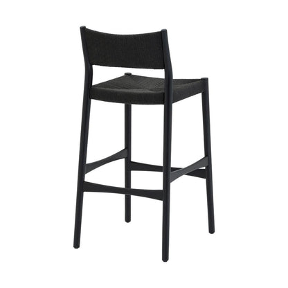 Armen Living - Erie Black Woven Paper Cord and Wood Bar Stool - LCERBABLK30 veiw 4