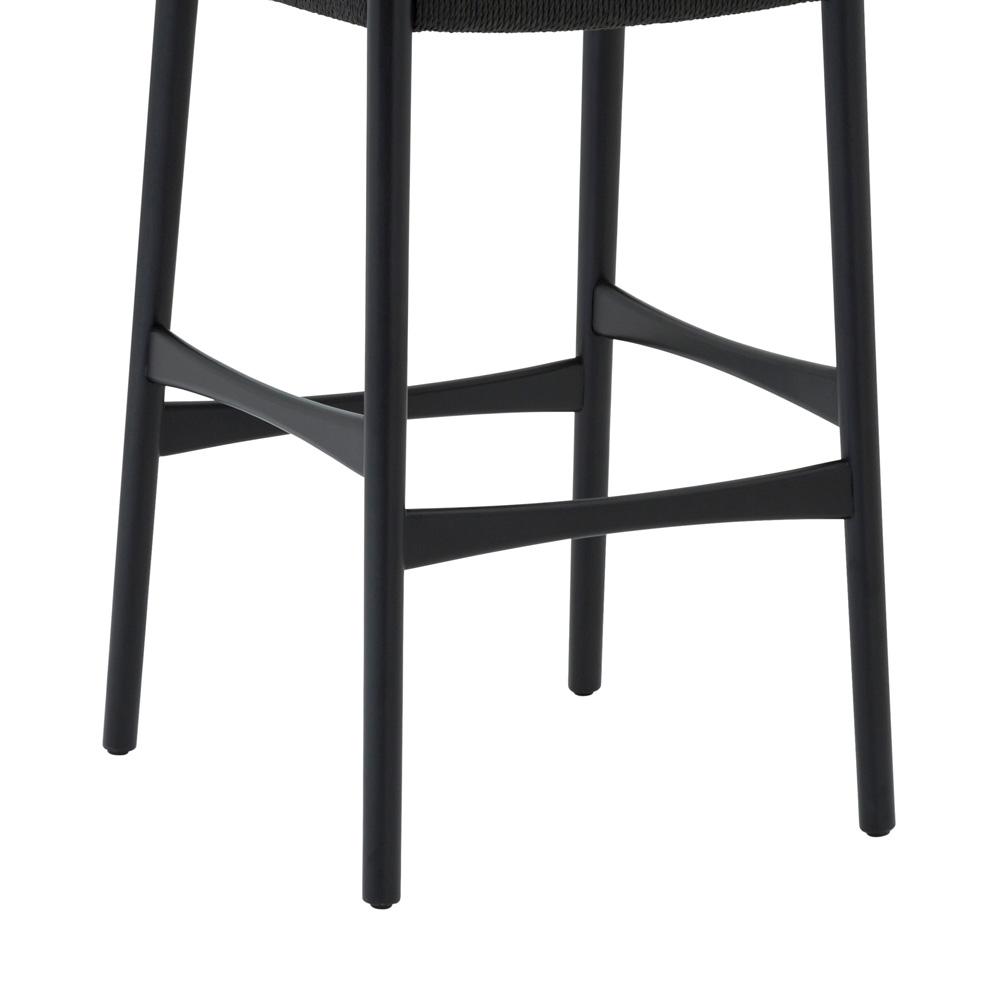 Armen Living - Erie Black Woven Paper Cord and Wood Bar Stool - LCERBABLK30 veiw 5