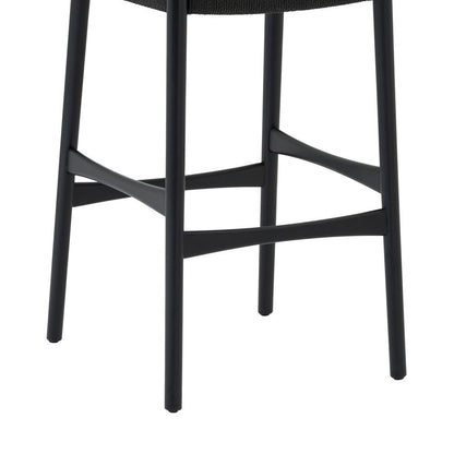Armen Living - Erie Black Woven Paper Cord and Wood Bar Stool - LCERBABLK30 veiw 5