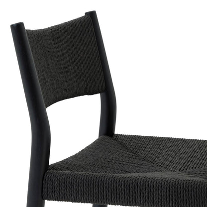 Armen Living - Erie Black Woven Paper Cord and Wood Bar Stool - LCERBABLK30 veiw 6