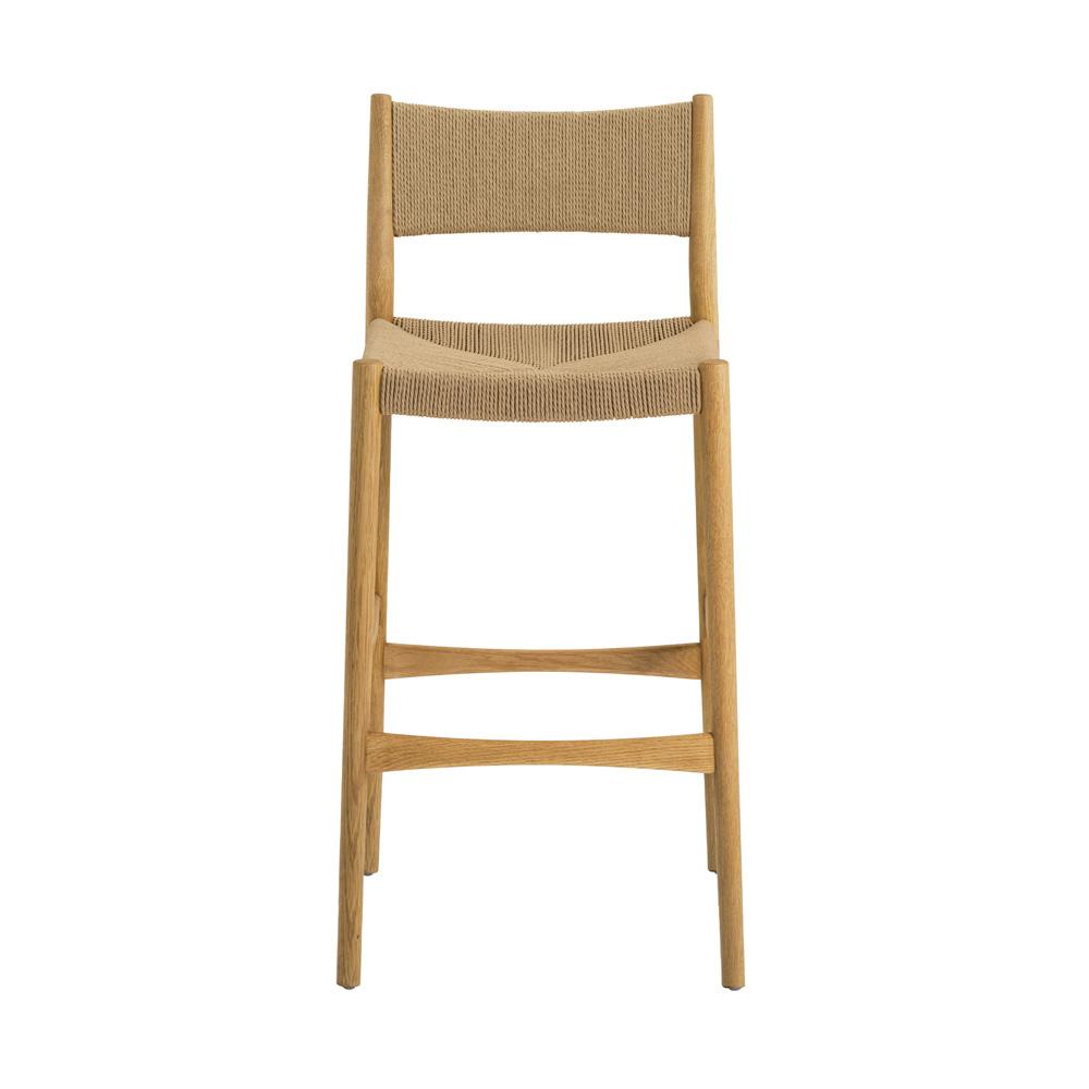 Armen Living - Erie Woven Paper Cord and Oak Wood Bar Stool - LCERBANAT30 veiw 2