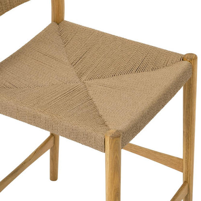 Armen Living - Erie Woven Paper Cord and Oak Wood Bar Stool - LCERBANAT30 veiw 6
