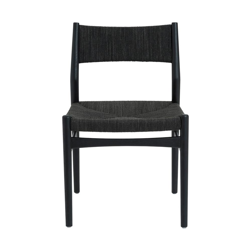 Armen Living - Erie Black Woven Paper Cord and Wood Dining Chairs - (Set of 2) - LCERSIBLK veiw 3