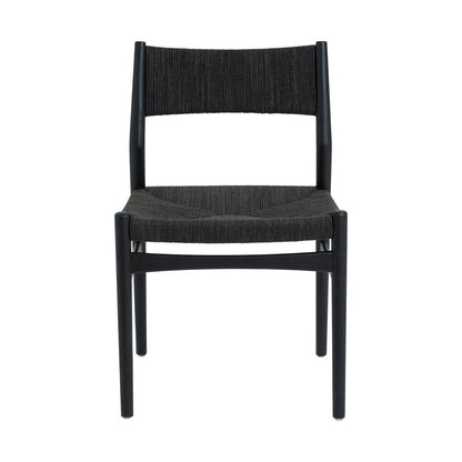 Armen Living - Erie Black Woven Paper Cord and Wood Dining Chairs - (Set of 2) - LCERSIBLK veiw 3