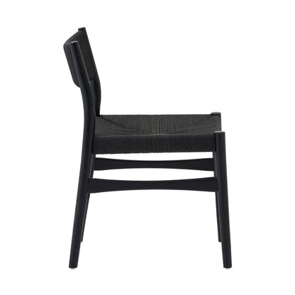 Armen Living - Erie Black Woven Paper Cord and Wood Dining Chairs - (Set of 2) - LCERSIBLK veiw 4