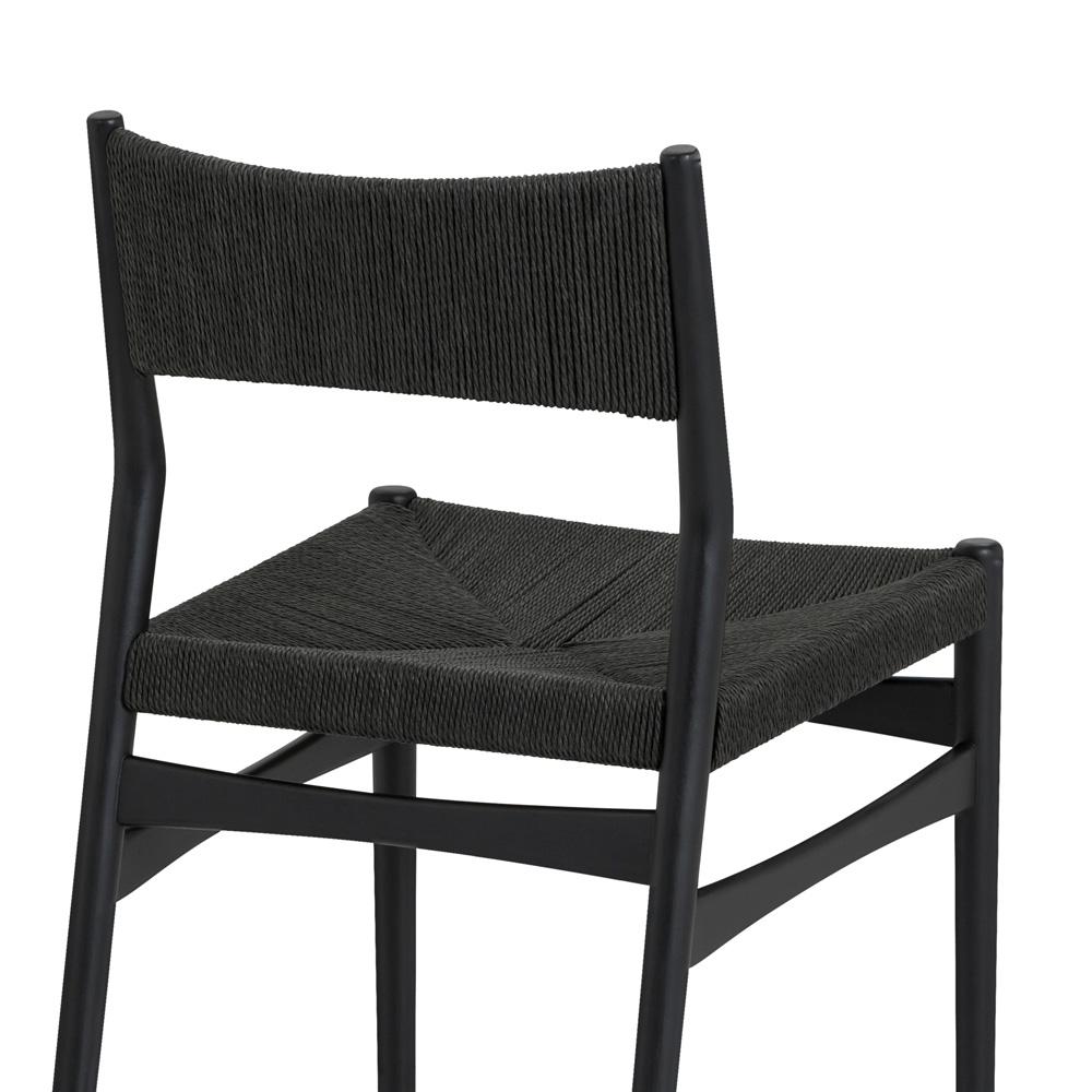 Armen Living - Erie Black Woven Paper Cord and Wood Dining Chairs - (Set of 2) - LCERSIBLK veiw 5