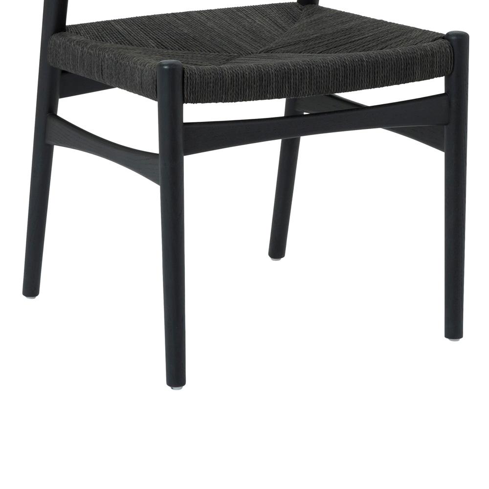 Armen Living - Erie Black Woven Paper Cord and Wood Dining Chairs - (Set of 2) - LCERSIBLK veiw 6