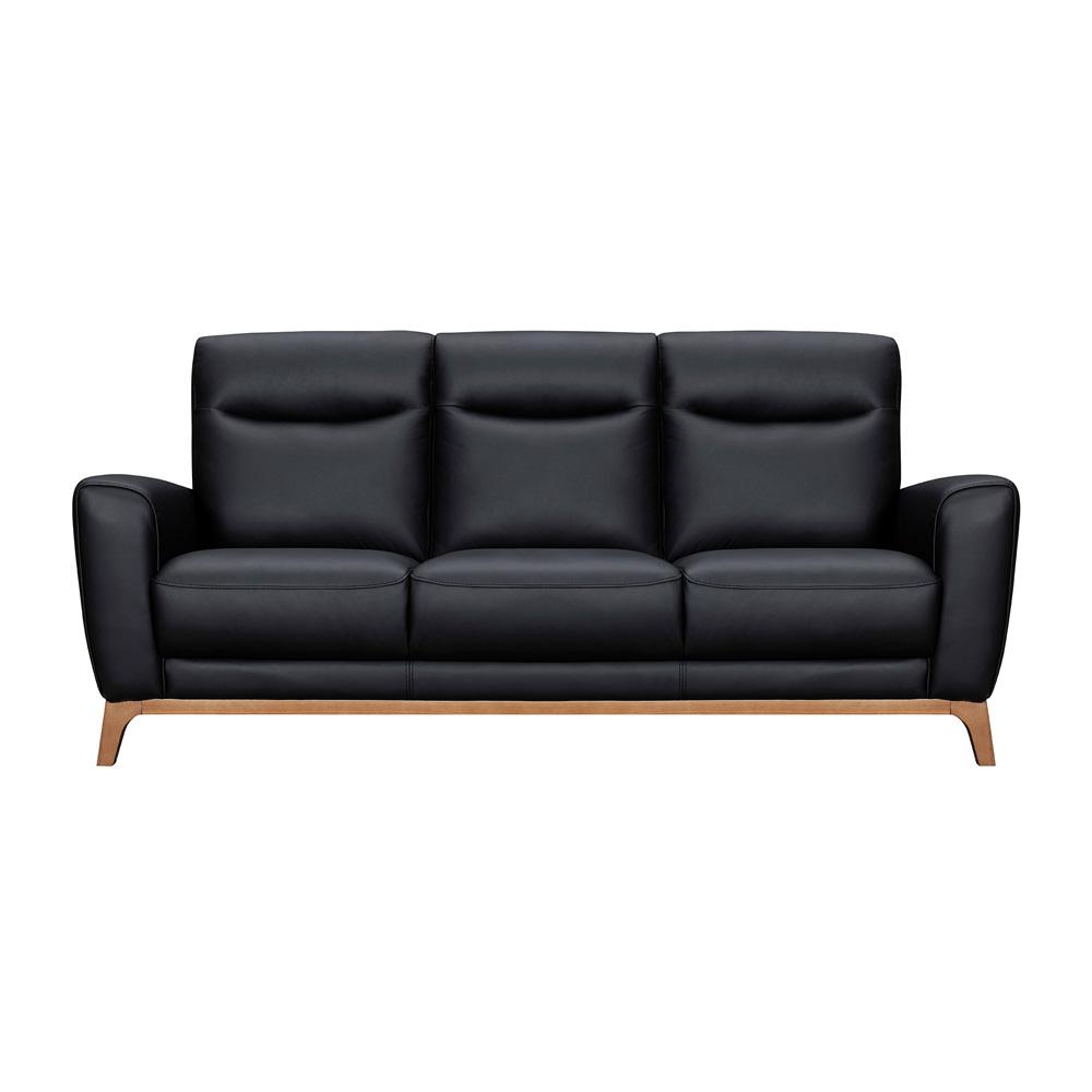 Armen Living - Greyson 83in Black Leather Sofa - LCGY3BLK veiw 1