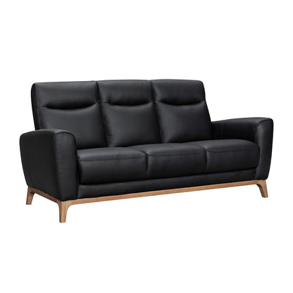 Armen Living - Greyson 83in Black Leather Sofa - LCGY3BLK veiw 2