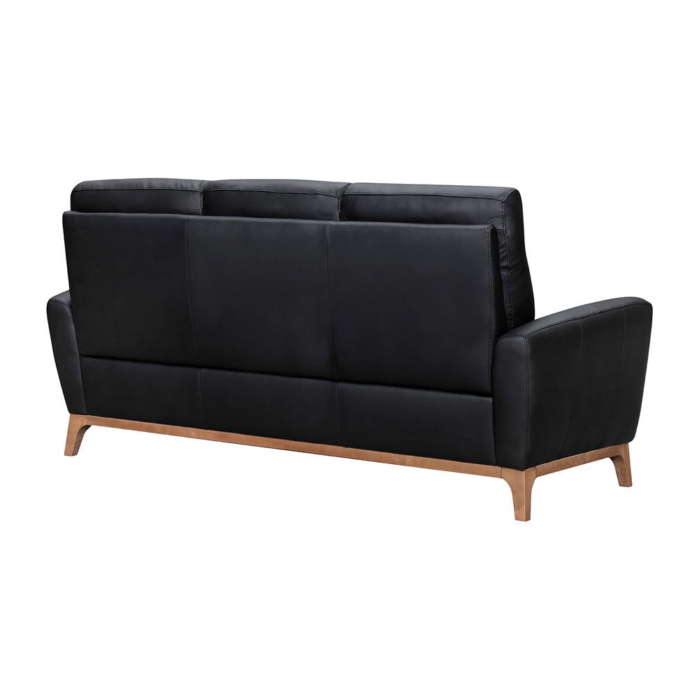 Armen Living - Greyson 83in Black Leather Sofa - LCGY3BLK veiw 3