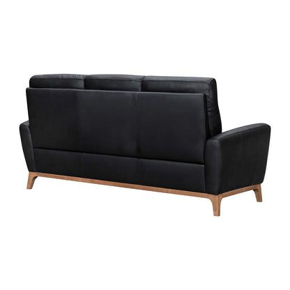 Armen Living - Greyson 83in Black Leather Sofa - LCGY3BLK veiw 3