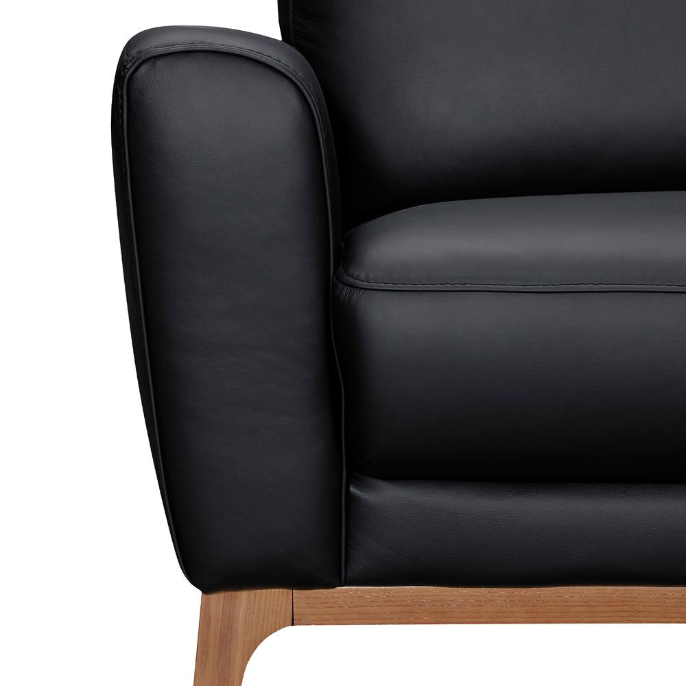 Armen Living - Greyson 83in Black Leather Sofa - LCGY3BLK veiw 4