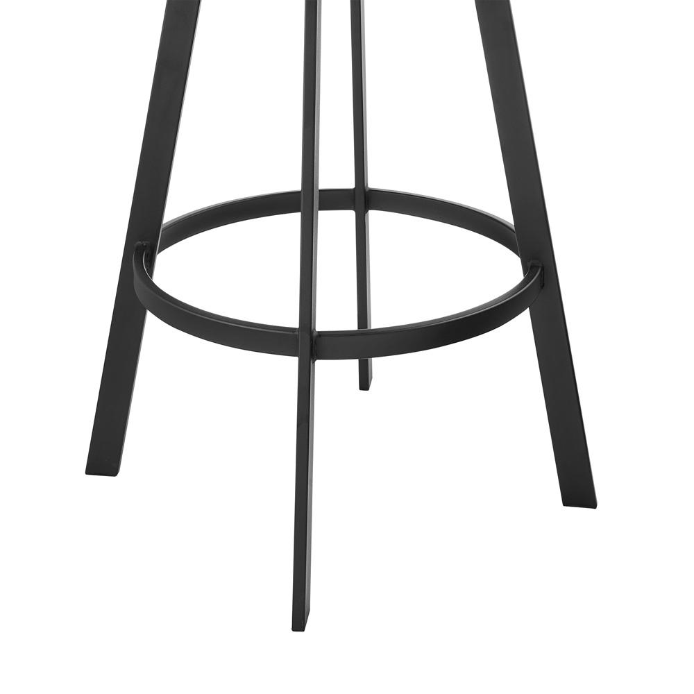 Armen Living - Idris 26in Swivel Counter Stool in Black Iron with Walnut Finish and Vintage Gray Faux Leather - LCIDBAGRYWA26 veiw 6