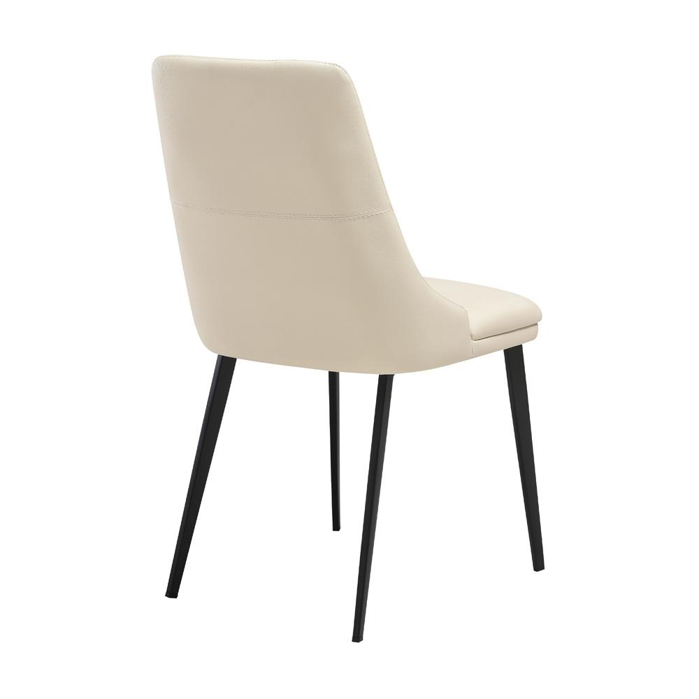Armen Living - Knox Genesis 5 Piece Dining Set with Stone Top and Beige Faux Leather Chairs - SETKNGE5BB veiw 3