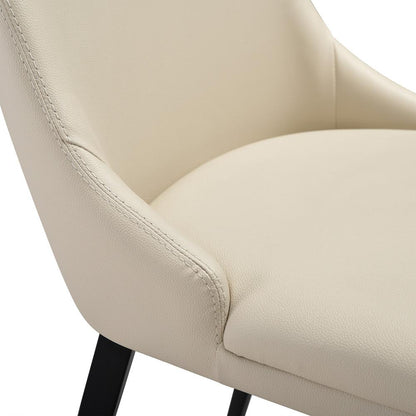 Armen Living - Knox Genesis 5 Piece Dining Set with Stone Top and Beige Faux Leather Chairs - SETKNGE5BB veiw 5