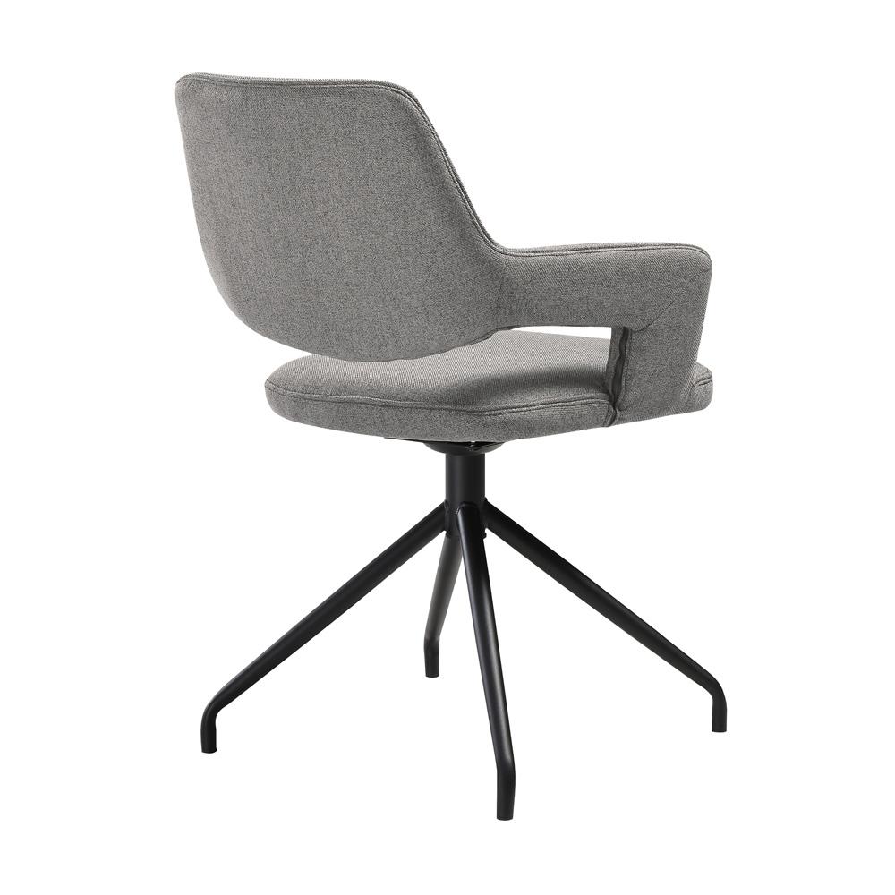 Armen Living - Knox Penny 7 Piece Dining Set with Stone Top and Gray Fabric Chairs - SETKNPE7GB veiw 3