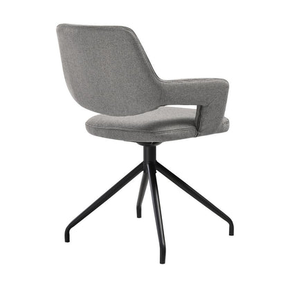 Armen Living - Knox Penny 7 Piece Dining Set with Stone Top and Gray Fabric Chairs - SETKNPE7GB veiw 3