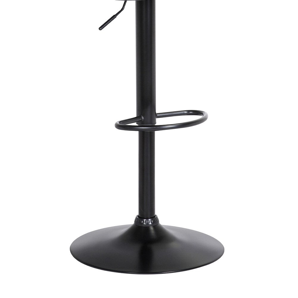 Armen Living - Lydia Adjustable Walnut Wood Bar Stool in Cream Faux Leather with Black Metal - LCLYBAWACR veiw 5