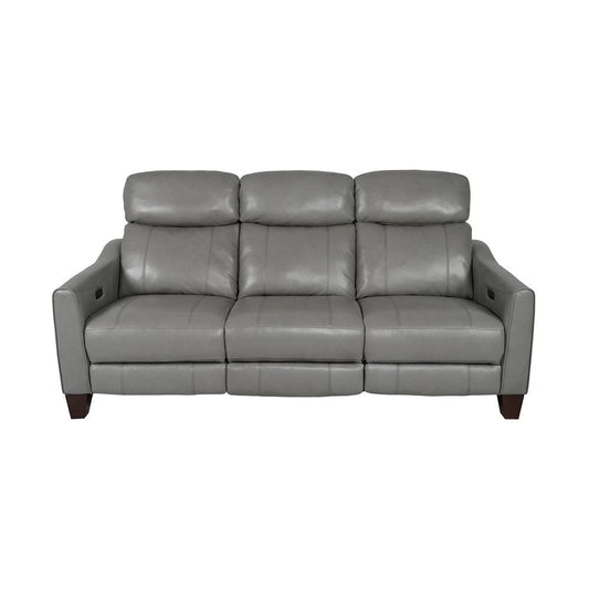Armen Living - Milos 83in Zero Gravity Power Reclining Sofa in Light Gray Leather - LCML3LGRY veiw 1