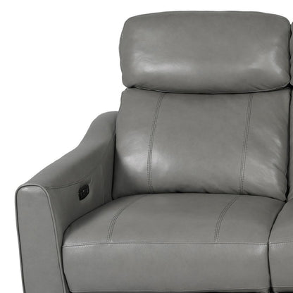 Armen Living - Milos 83in Zero Gravity Power Reclining Sofa in Light Gray Leather - LCML3LGRY veiw 5