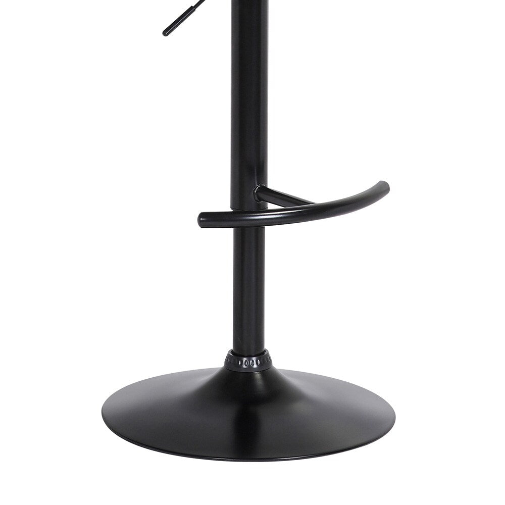 Armen Living - Nash Adjustable Black Wood Bar Stool in Blue Fabric with Black Metal - LCNABABLKBLU veiw 6