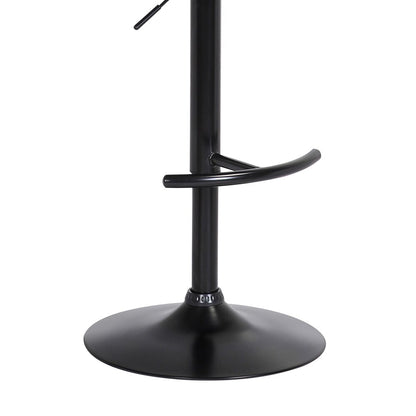 Armen Living - Nash Adjustable Black Wood Bar Stool in Blue Fabric with Black Metal - LCNABABLKBLU veiw 6