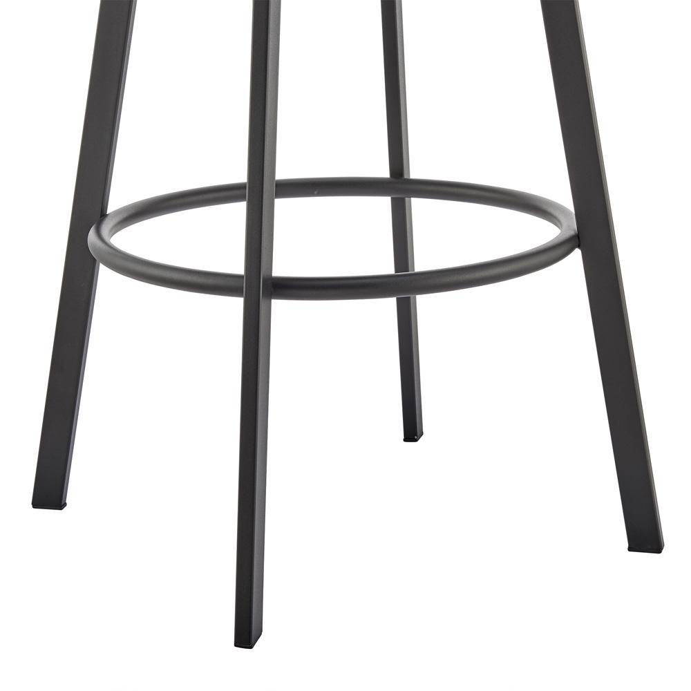 Armen Living - Noran Swivel Bar Stool in Black Metal with Gray Faux Leather - 840254335738 veiw 6