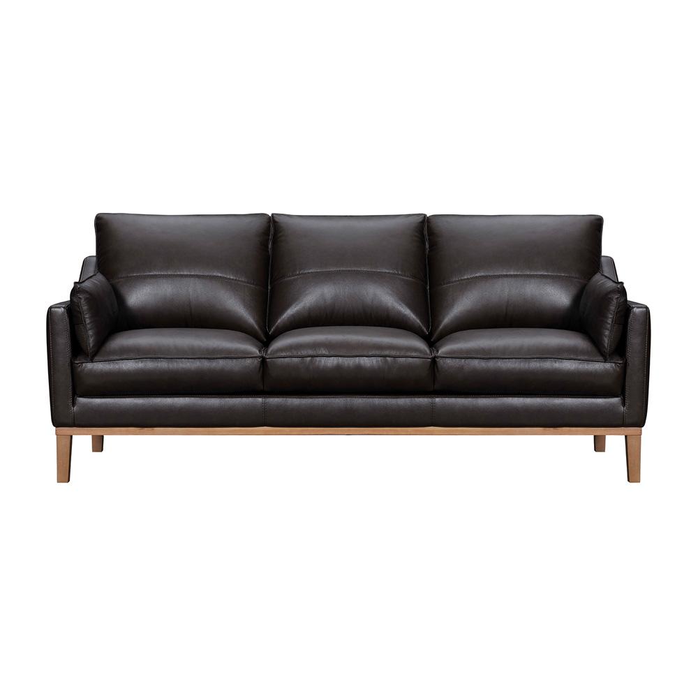 Armen Living - Pompeii 87in Dark Brown Leather Sofa - LCPI3BRN veiw 1