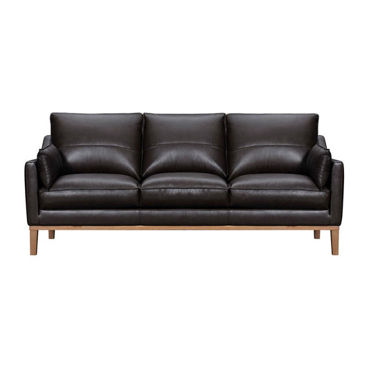 Armen Living - Pompeii 87in Dark Brown Leather Sofa - LCPI3BRN veiw 1