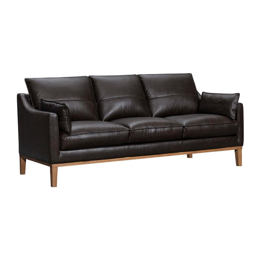 Armen Living - Pompeii 87in Dark Brown Leather Sofa - LCPI3BRN veiw 2