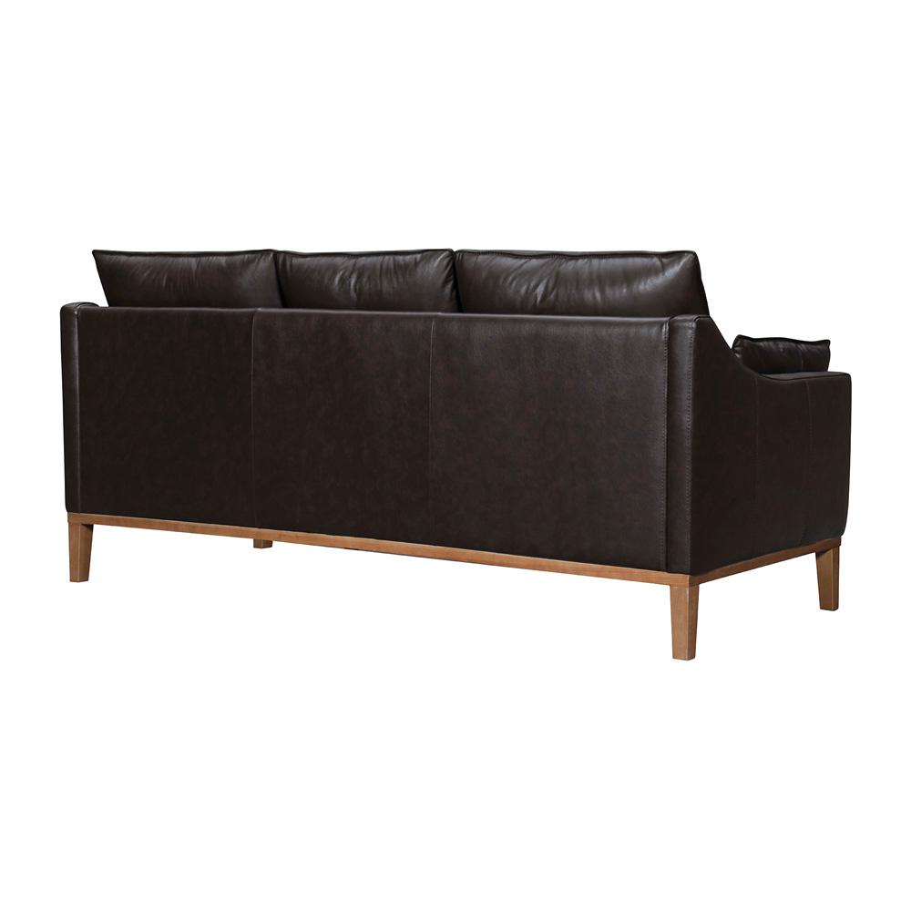 Armen Living - Pompeii 87in Dark Brown Leather Sofa - LCPI3BRN veiw 3